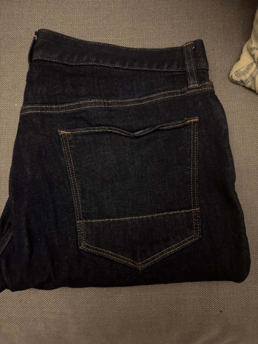 Dark Wash Denim Jeans with Contrast Stitching